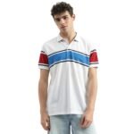 UNITED COLORS OF BENETTON Men’s Cotton Regular Fit Polo Neck Colorblock T-Shirt