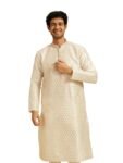 DIWAS BY MANYAVAR Men’s Art Silk Sequined Kurta (1pc)