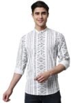 Majestic Man Men’s Cotton Regular Fit Short Printed Designer Kurta