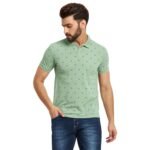 RELANE Men’s Cotton Half Sleeves Printed Polo T-shirt-POLO105