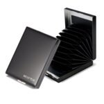 Storite 10 Slot RFID Blocking Vertical Metal Slim Credit Debit ATM Card Holder Wallet for Men and Women (Black-9.5 x 6.6 x 1.9 CM)