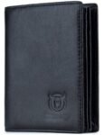 Contacts Men’s Genuine Leather Wallet | RFID Blocking Wallet for Men| Up to 15 Card Slots & 1 ID Window | Large Capacity Can Hold 50 Currency Notes (Black)