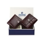 HAMMONDS FLYCATCHER Leather Wallet Combo Gift Set – Marriage Wedding Gifts for Couples Wife Husband – RFID Protected Men’s & Ladies Women’s Wallets, Multiple Card Slots – Brown