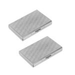 Storite 2 Pack 10 Slots RFID Protected Metal Credit Debit ATM Card Holder Case Wallet for Men Women (Silver-10 x 7.5 x 1.8 CM)