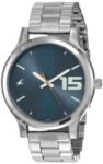 Fastrack Men Bold Quartz Analog Blue Dial Stainless Steel Strap Watch for Guys-NS38051SM05/NT38051SM05