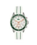 Lacoste Mainsail Qtz Fashion Chrono White Round Dial Men’s Watch|White Silicone Material|Multi Color Band – 2011362