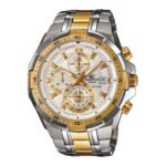 Casio EDifice EFR-539SG-7AVUDF White Analog Dial Dual Tone Stainless Steel Band Men’s Watch Chronograph 100M Water Resistant EX189