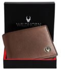 WildHorn RFID Protected Leather Wallet for Men I 2 Currency Compartment I 6 Card Slots I 1 Coin Pocket (Walnut)