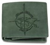 URBAN FOREST Atlas Vintage Green World Map Leather Wallet for Men