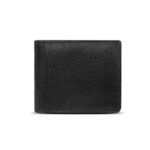 ONLY BROTHER Men’s Genuine Leather Tri-Fold Wallet, RFID Protected, 6 Card Slots, Black, 11.5 x 9.5 cm.