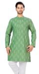 Studio Shringaar Men’s Cotton Blend Relaxed Fit Ikat Printed Knee Length Kurta