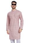 DIVISIVE Men’s Thread Embroidered Cotton Blend Only Slim Fit Kurta
