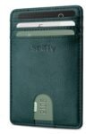 Spiffy Genuine Leather Card Holder Wallet for Men Leather Original, Men and Women Slim RFID Wallet (Green)