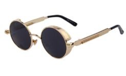 ELEGANTE Steampunk Metal Round Sunglasses Women and Men
