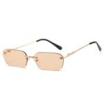 AUGEN By Visions India Retro Vintage Rimless Square Abstract Unisex Non-Polarized Sunglasses Uv400 Protected (164)