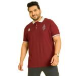 Bigbanana Men Plus Size Solid Red Polo Tshirts