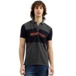 United Colors of Benetton Polo Neck Color Block Pattern T-Shirt