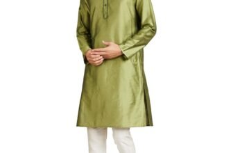 Amazon Brand – Symbol Men’s Cotton Blend Solid Kurta & Pyjama Set