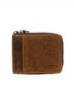 TEAKWOOD LEATHERS Genuine Leather RFID Protected & Zip Around Wallet for Men, Solid Zipper Flip Leather Wallets (Brown)