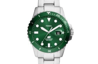 Fossil Men Stainless Steel Analog Green Dial Watch-Fs6033, Band Color-Silver