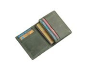 Husk N Hoof RFID Protected Leather Credit Card Holder Wallet for Man Women | Card Holder for Men Woman | Olive Green