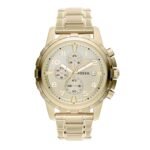 Fossil Men Stainless Steel Dean Analog Off-White Dial Watch-Fs4867, Band Color-Gold