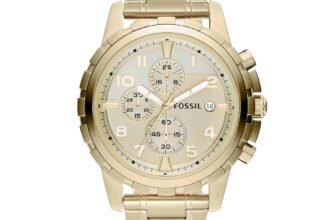 Fossil Men Stainless Steel Dean Analog Off-White Dial Watch-Fs4867, Band Color-Gold