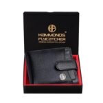 HAMMONDS FLYCATCHER Men Hammond’s Flycatcher Genuine Leather Wallet – RFID Protected Leather Purse – 5 Card Slots, Coin & Hidden Pockets, Metal Snap Button – Black