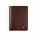 Contacts Wallet for Men Leather Original | Stylish Purse with RFID Blocking | Card Holder Slots and 2 Cash Compartments | Gift for Man (231-Brown)