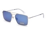 Police Eyewear | Blue Lens | Silver Frame | Full Rim Square Shape Branded Latest and Stylish Sunglasses | 100% UV Protection | Mens Sunglasses| Size Large | SPLL07K59579BSG