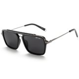 grey jack TR90 Metal Frame Square Shape Double Bridge Polarized Sunglasses 2033