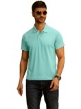 Unirec | Matte Polo Collar Solid Plain Regular Fit Half Sleeves | 100% Recycled Polyester T-Shirt for Men’s