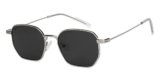 VINCENT CHASE EYEWEAR By Lenskart|Silver Grey Full Rim Hexagonal Branded Latest And Stylish Sunglasses|Polarized And 100% Uv Protected|Men & Women|Small|Vc S14463