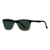 Woggles | Full Rim Square Branded Latest and Stylish Sunglasses | Polarized and 100% UV Protected | Men & Women | Medium | Lens: Green, Frame: Black