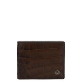 Da Milano RFID Protected Genuine Leather Wallets for Men with Multicard Slot (Brown Croco)