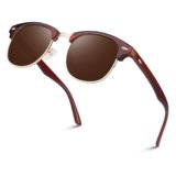 LINVO®丨Half Rim High-end Branded and Stylish Sunglasses丨Polarized and 100% UV Protected 丨Men & Women丨Medium丨Riding & Driving