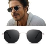 Black Lens with Silver Metal Frame Sunglasses/Goggles For Men’s and Women’s-UV Protected-Pack of 1