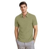 MiraMichi Men’s Self-Design Polo Neck Polyester T-Shirt | Casual & Sportswear | Breathable & Lightweight | Stylish Fit for Men & Boys
