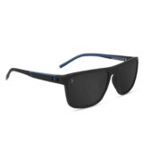 Eyewearlabs KAEN | Polarized Full Rim Rectangular Branded Stylish Sunglasses For Men & Women | 100% UV Protection Shades | Cricket Sports Cycling Driving | Black Lens | Medium