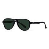 Woggles Unisex Aviator | Full Rim Avaitor Branded Latest and Stylish Sunglasses |Polarized and 100% UV Protected | | Medium | Lens: Green, Frame: Black