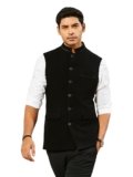 VASTRAMAY Men’s – Nehru Jacket, Sutting Fabric Solid Nehru Jacket For Men, Traditional Indian Festive & Ethnic Wear