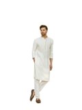 See Designs Men Full Sleeve Chanderi Silk Sequins Mandarin Collar Side Slit Kurta