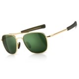 SUNGAIT Men’s Military Style Polarized Pilot Aviator Sunglasses – Bayonet Temples