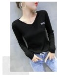ICW Women Knitted Ribbed V-Neck Long-Sleeves Pull Over Sweater Top T-Shirt Dn75