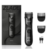ZLADE Ballistic PRO Manscaping Body Trimmer for Men – Beard, Body, Pubic Hair Grooming – Waterproof, Cordless, Rechargeable Electric Shaver – Smart Travel Lock, Digital Display, Black