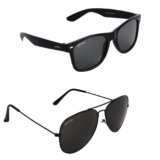 CREATURE Black Matt Finish Unisex Sunglasses Combo with UV Protection