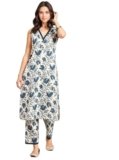 rytras Women’s Cotton Printed Straight Kurta and Pant Set
