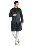 Uri and MacKenzie Men’s Silk Blend Kurta Pajama with Designer Ethnic Nehru Jacket/Modi Jacket