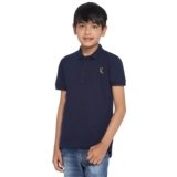Lil Tomatoes Boys Cotton Polo T-Shirt, Navy, 15-16 Years