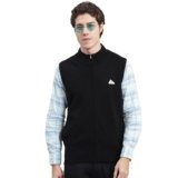 Monte Carlo Mens Solid Stand Collar Sleeveless Sweater (1240544ZP)